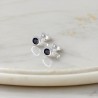 Kolczyki srebrne z szafirem na sztyft - kolekcja Rhapsody
