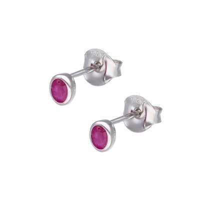 Kolczyki srebrne z rubinem...
