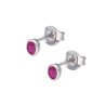 Kolczyki srebrne z rubinem na sztyft - kolekcja Rhapsody