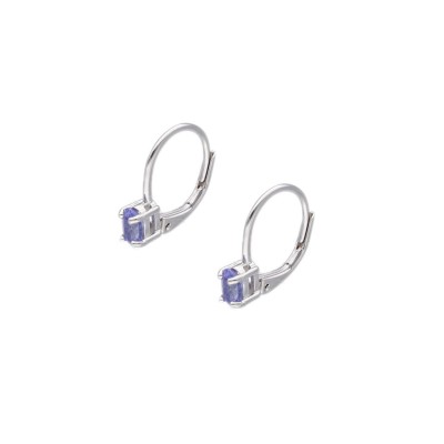 Kolczyki srebrne z tanzanitem na zapięciu typu bigiel - kolekcja Rhapsody
