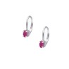 Kolczyki srebrne z rubinem na zapięciu typu bigiel - kolekcja Rhapsody