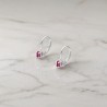Kolczyki srebrne z rubinem na zapięciu typu bigiel - kolekcja Rhapsody