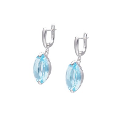 Kolczyki srebrne z topazem na zapięciu angielskim