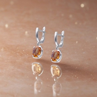 Kolczyki srebrne zapięciu z sultanitem na angielskim