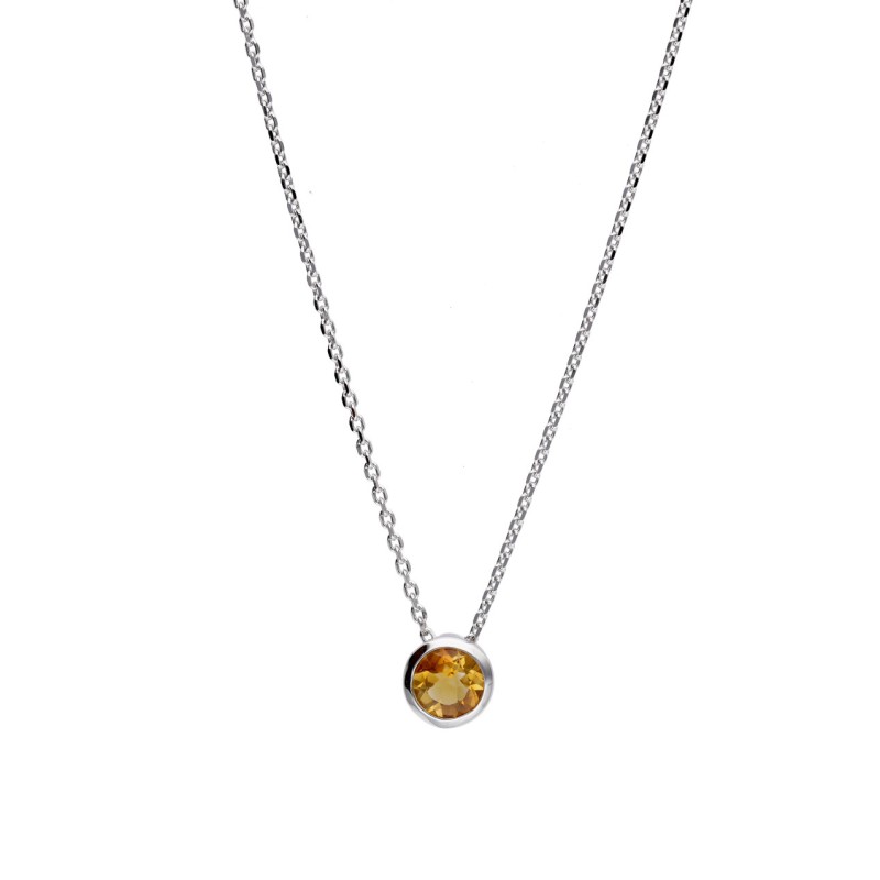 Naszyjnik srebrny z cytrynem - kolekcja Rhapsody