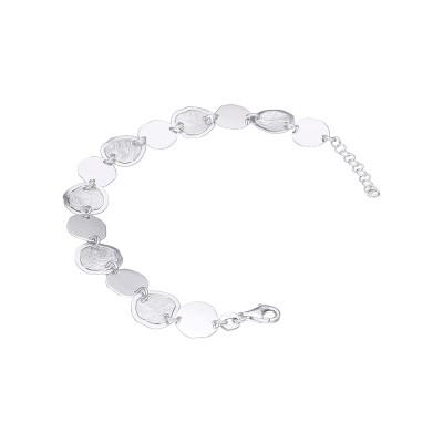 Bransoletka srebrna z okrągłymi szczotkowanymi na zmianę gładkimi elementami