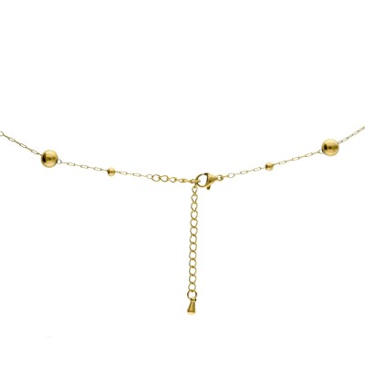 Naszyjnik ze stali szlachetnej złocony z kulkami