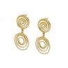 Kolczyki złocone ze stali szlachetnej z geometrycznym motywem spiral