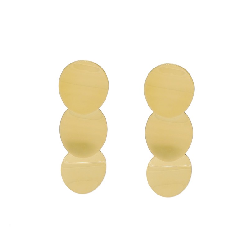 Kolczyki złocone ze stali szlachetnej z gładkie blaszki