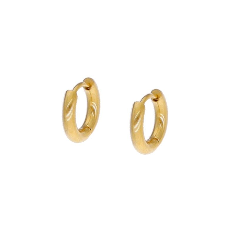 Kolczyki złocone ze stali szlachetnej kółka