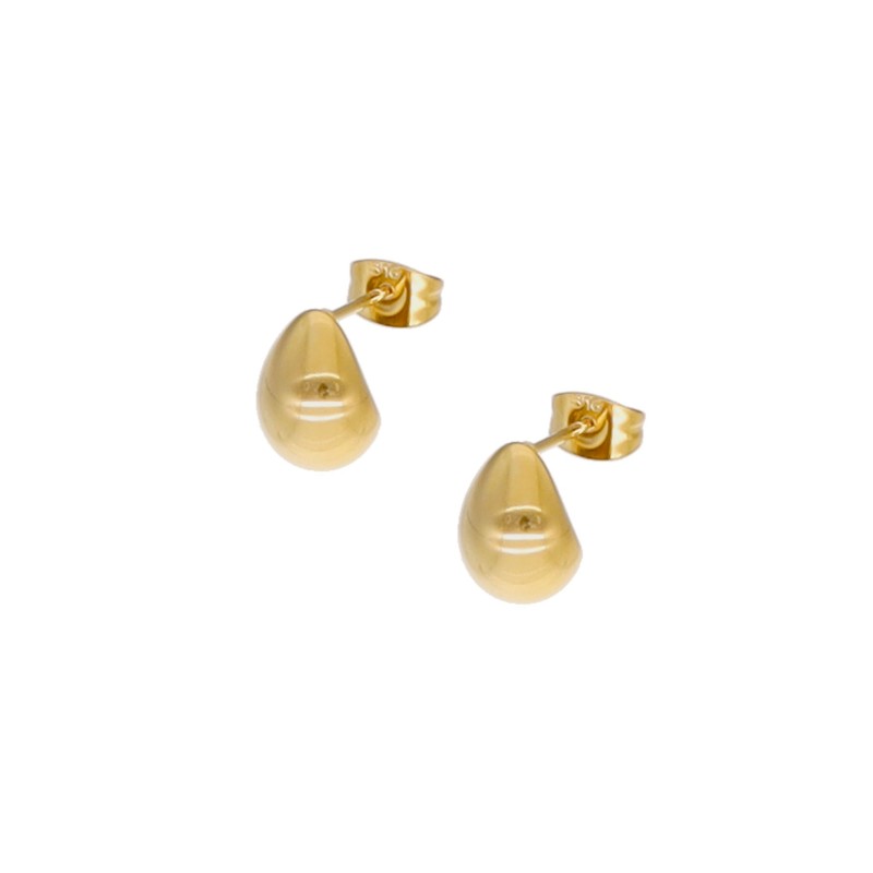 Kolczyki złocone ze stali szlachetnej małe krople