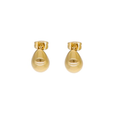 Kolczyki złocone ze stali szlachetnej małe krople