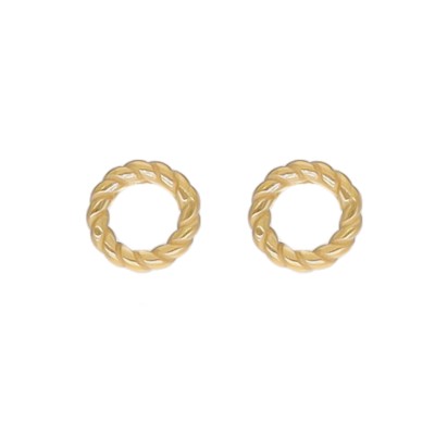 Kolczyki złocone ze stali szlachetnej kółeczka na sztyfcie