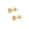 Kolczyki złocone ze stali szlachetnej serduszka z kokardką