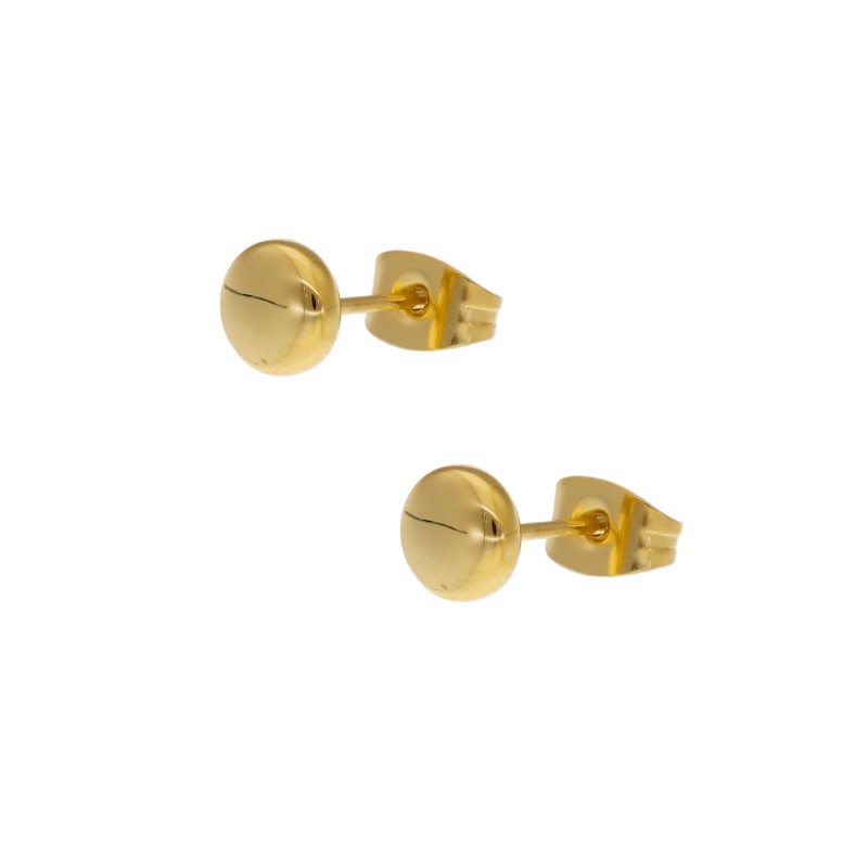 Kolczyki złocone ze stali szlachetnej pinezki
