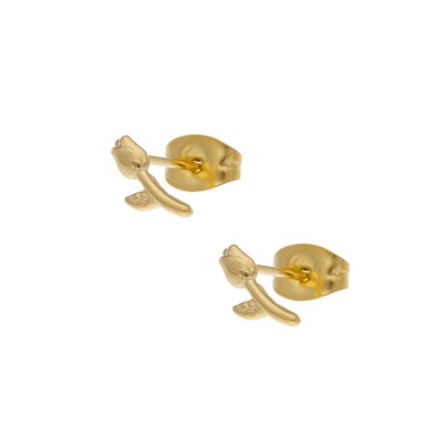 Kolczyki złocone ze stali szlachetnej tulipany