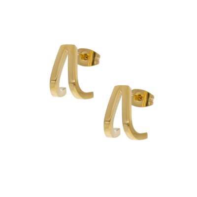 Kolczyki złocone ze stali szlachetnej geometryczne