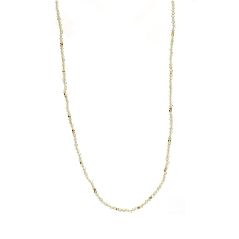 Naszyjnik ze stali szlachetnej z oliwinem