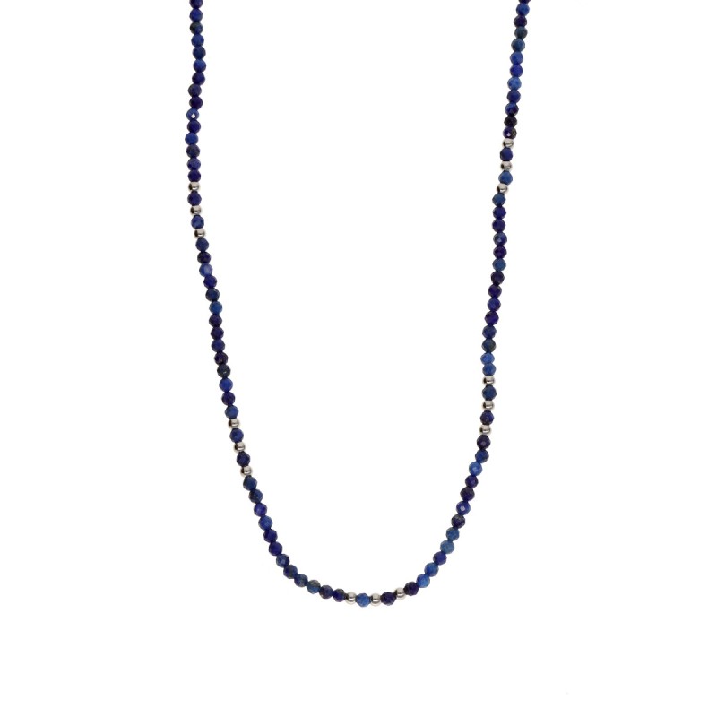 Naszyjnik złocony ze stali szlachetnej lapis lazuli