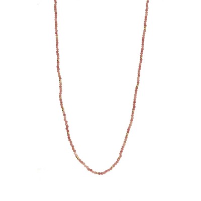 Naszyjnik ze stali szlachetnej z rodochrozyt