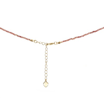 Naszyjnik ze stali szlachetnej z rodochrozyt