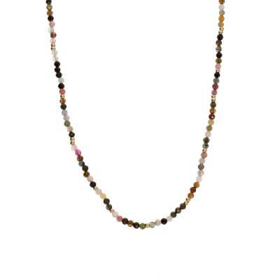 Naszyjnik ze stali szlachetnej z kolorowym turmalinem