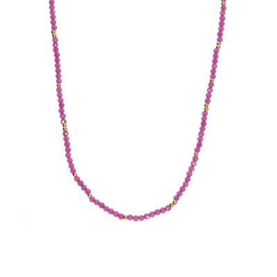 Naszyjnik ze stali szlachetnej z rubinem