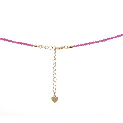 Naszyjnik ze stali szlachetnej z rubinem