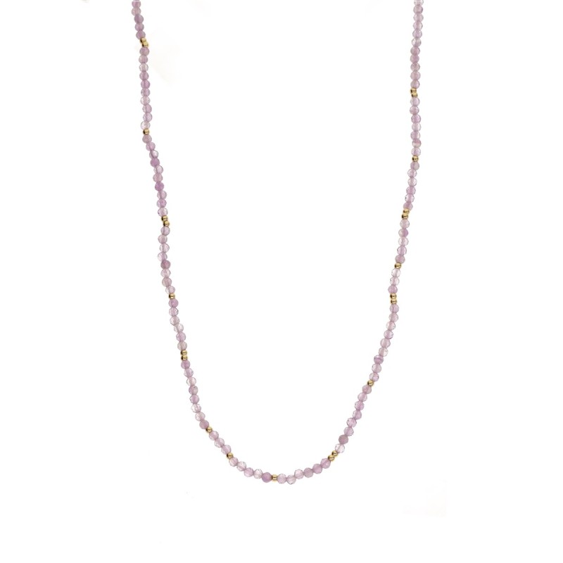 Naszyjnik ze stali szlachetnej z ametystem