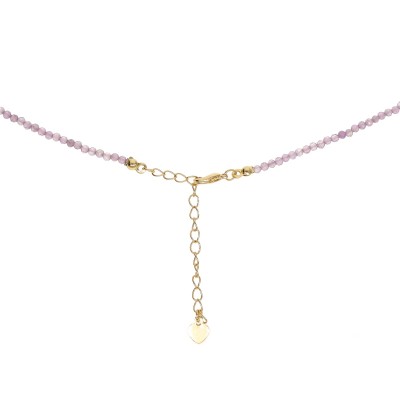 Naszyjnik ze stali szlachetnej z ametystem