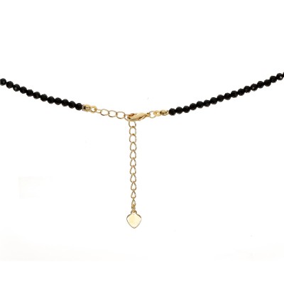 Naszyjnik ze stali szlachetnej z czarnym turmalinem