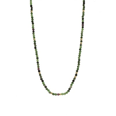 Naszyjnik ze stali szlachetnej z zielonym morganitem