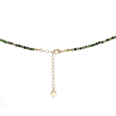 Naszyjnik ze stali szlachetnej z zielonym morganitem