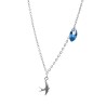 Naszyjnik srebrny z jaskółką i niebieską cyrkonią
