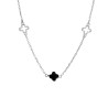 Naszyjnik srebrny z czarnymi koniczynami