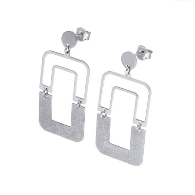 Kolczyki srebrne na sztyft prostokąty  Roma