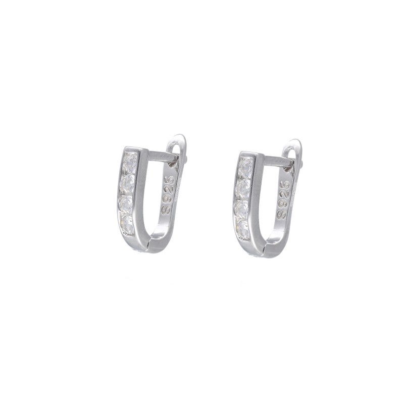 Kolczyki srebrne przecinki z cyrkoniami dziecięce