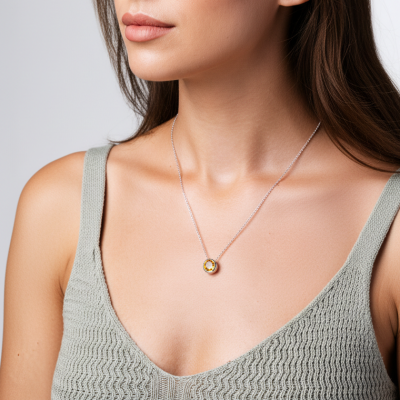 Naszyjnik srebrny z cytrynem - kolekcja Rhapsody