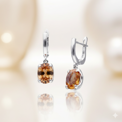 Kolczyki srebrne zapięciu z sultanitem na angielskim