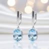 Kolczyki srebrne z topazem na angielskim zapięciu