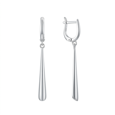 Srebrne kolczyki długie 925 – eleganckie wiszące z angielskim zapięciem