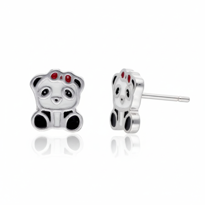 Kolczyki srebrne pandy...