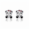 Kolczyki srebrne pandy zapinane na sztyft