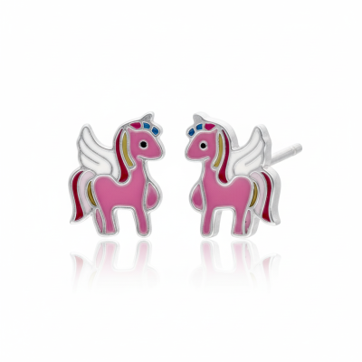 Kolczyki srebrne jednorożce...