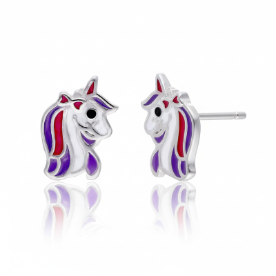 Kolczyki srebrne jednorożce...