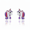 Kolczyki srebrne jednorożce zapinane na sztyft