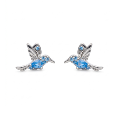 Kolczyki srebrne koliberki...