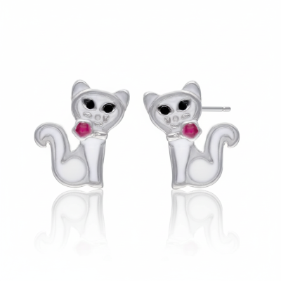 Kolczyki srebrne kotki...