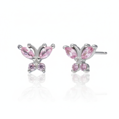 Kolczyki srebrne różowe...