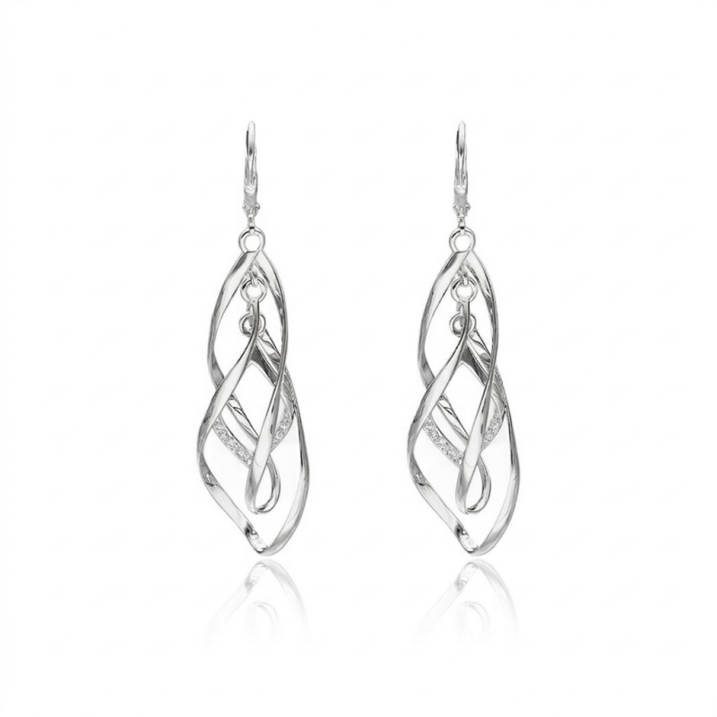 Kolczyki srebrne podwójne skręcone